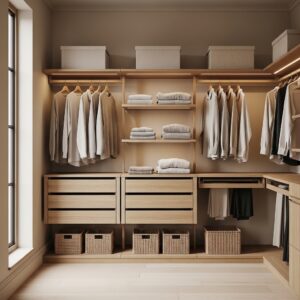 Warm Wood & Neutral Closet Design Ideas You’ll Love