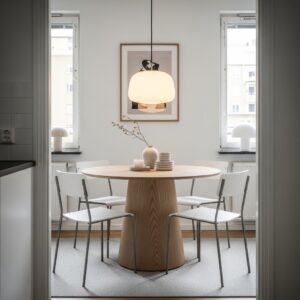 Round Pedestal Dining Table for Tight Spaces