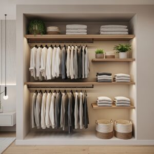 Floating Shelves + Hanging Rod Combo