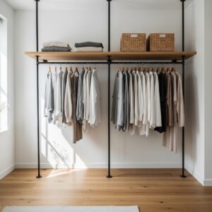 Minimalist Pipe Rack Closet