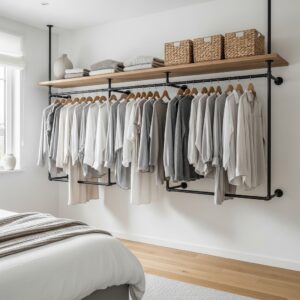Minimalist Pipe Rack Closet