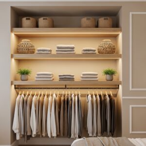 Floating Shelves + Hanging Rod Combo