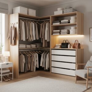 Corner IKEA Closet System to Maximize Awkward Spaces