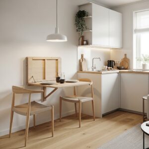 Wall-Mounted Fold-Down Dining Table