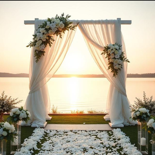 Elegant Draped Fabric Arch